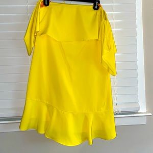 Boutique Yellow Off the Shoulder Dress